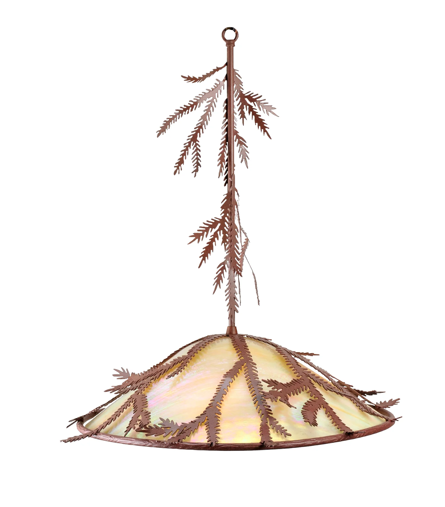 Pine Branch Three Light Pendant in Rust