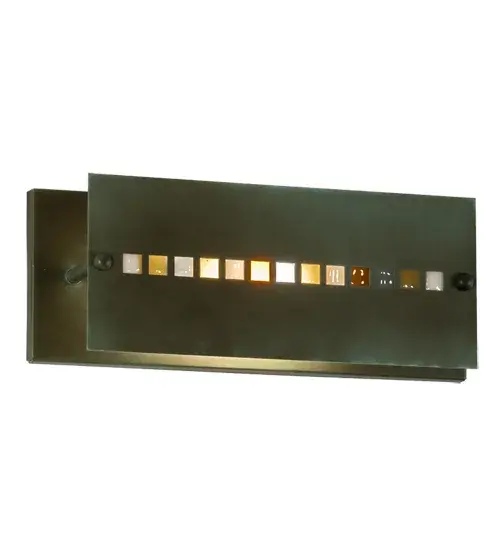 The material is Steel and Glass. The finish is Tarnished Copper. The diffuser is Clear Frosted Glass and Stained Glass. - alternate view