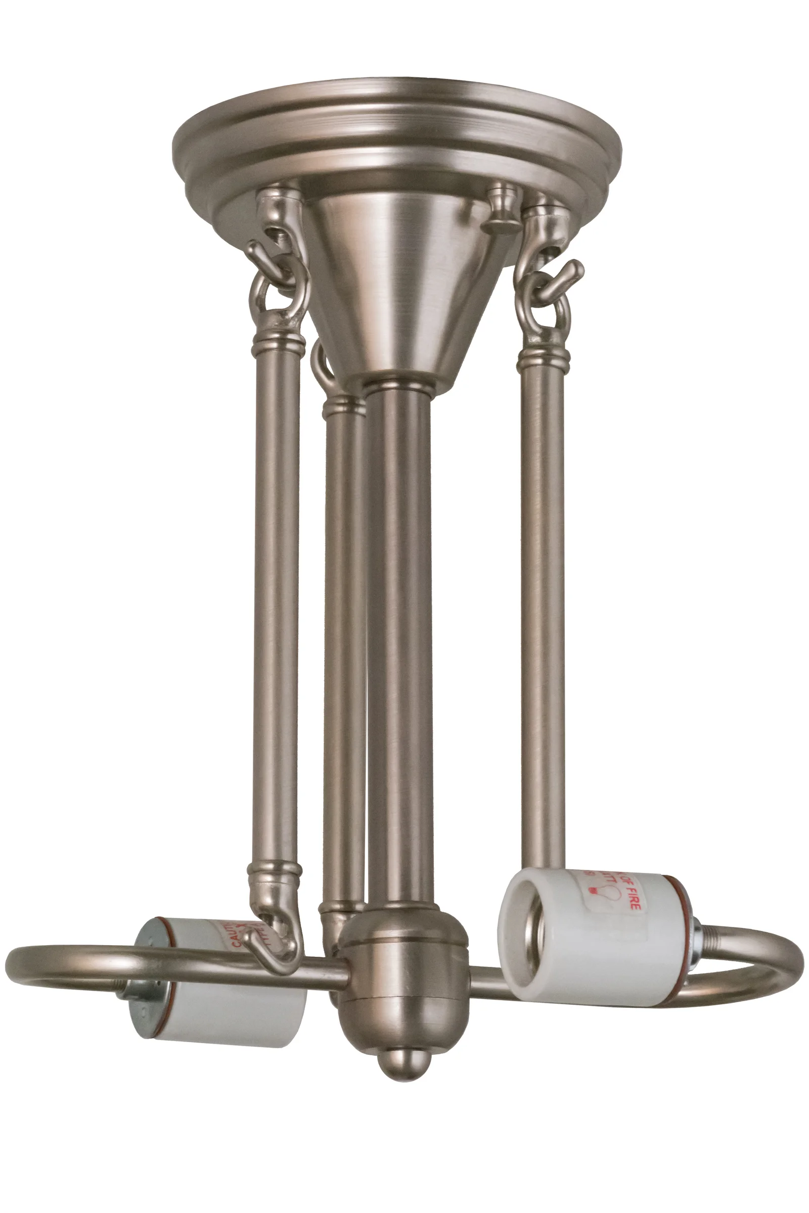 Semi-Flushmount Hardware Two Light Semi-Flushmount Hardware in Nickel