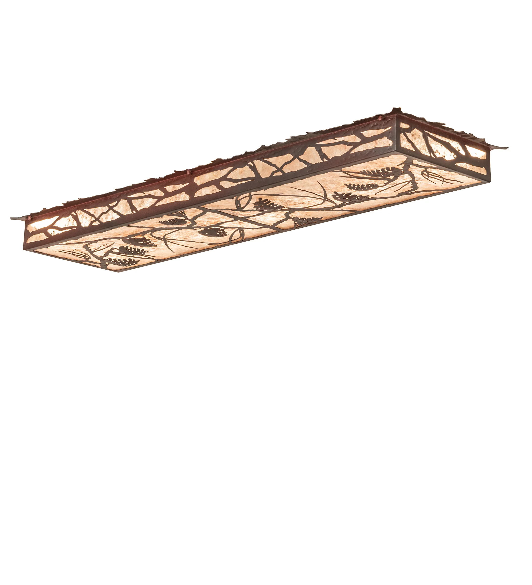 Whispering Pines LED Flushmount in Rust Over Wrought Iron
