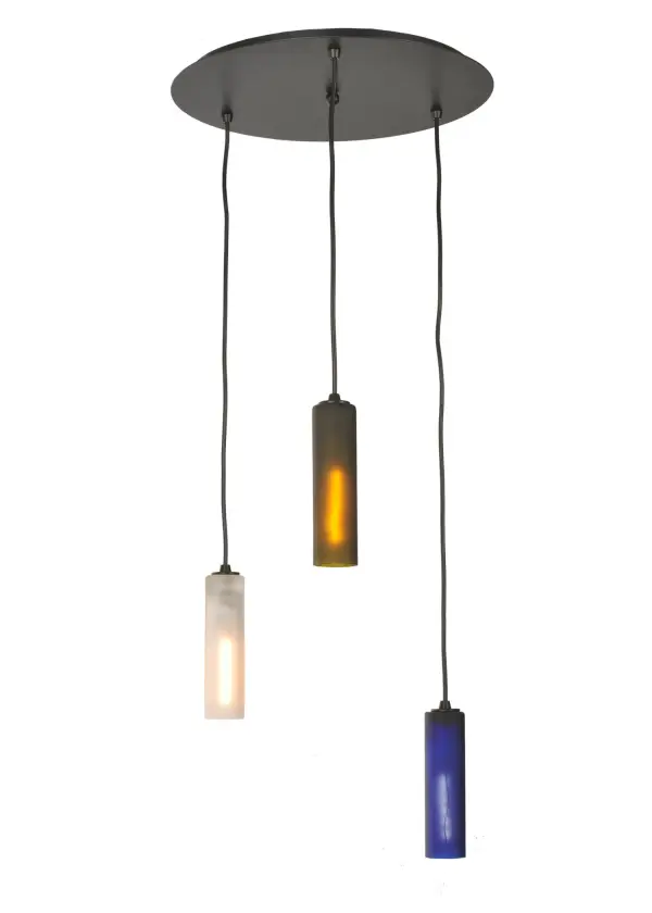 This cool luxurious pendant is designed with Frosted Clear; Frosted Blue and Frosted Green glass shades cascading at varying heights from the ceiling and enhanced with hardware featured in a Black finish. The fixture will complement any space or decor and is handcrafted by Meyda artisans in our manufacturing facility in the USA. Custom colors; styles and sizes are available. Energy efficient lamping options are offered.