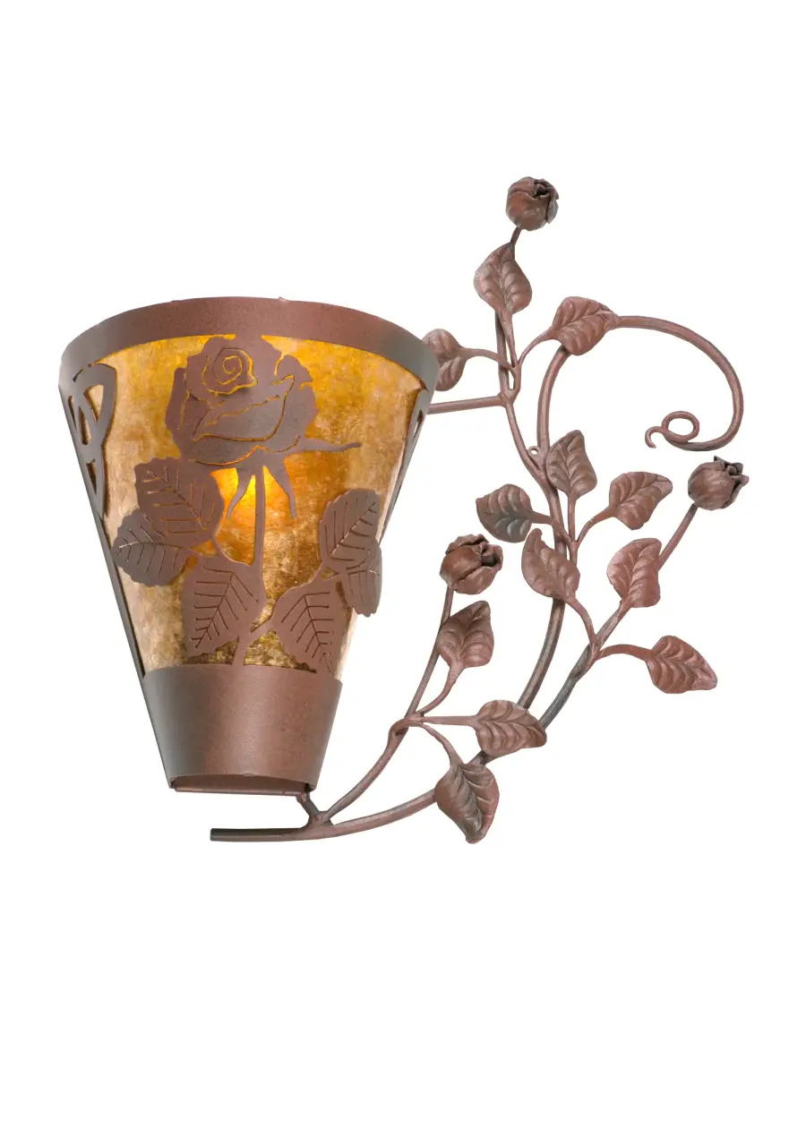 20.5"W Roses & Leaves Wall Sconce