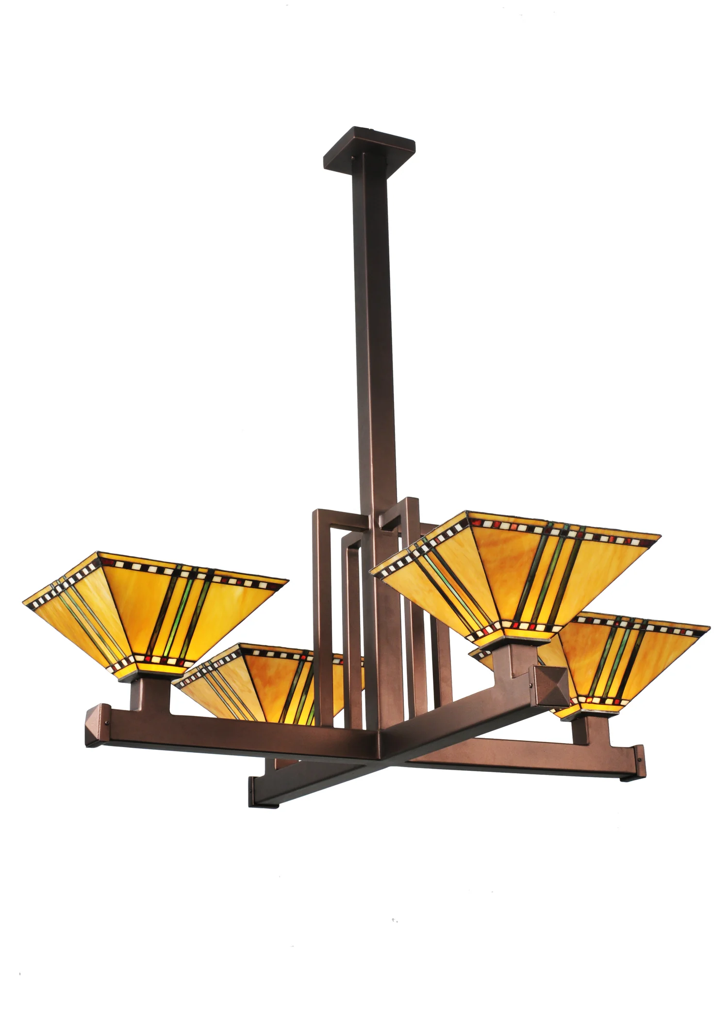 Prairie Corn Four Light Inverted Pendant in Cinnamom Coffee Metallic