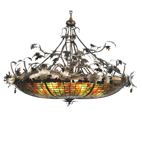 Greenbriar Oak Six Light Inverted Pendant in Antique Copper