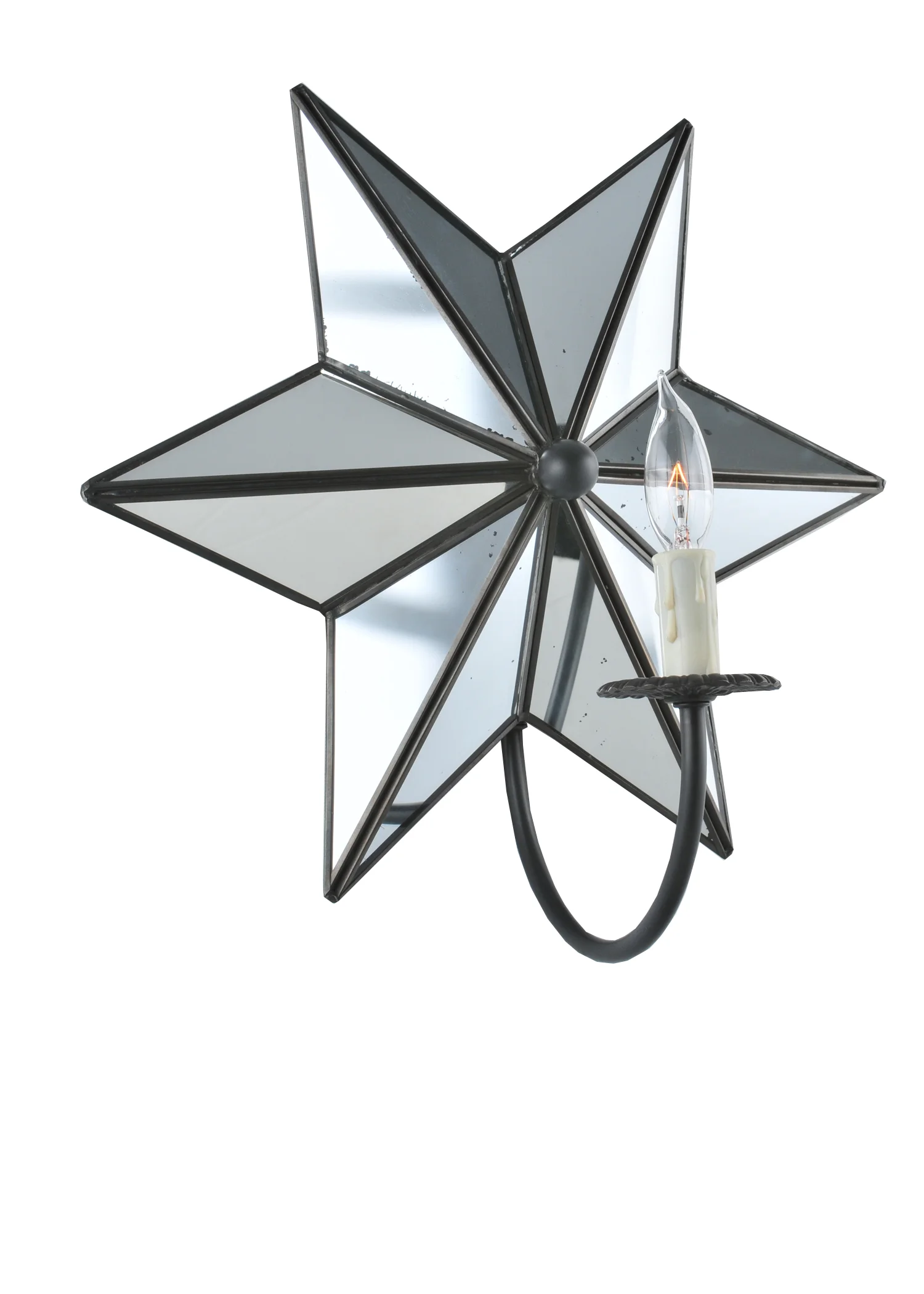 Mirrored Star One Light Wall Sconce in Oil Rubbed Bronze