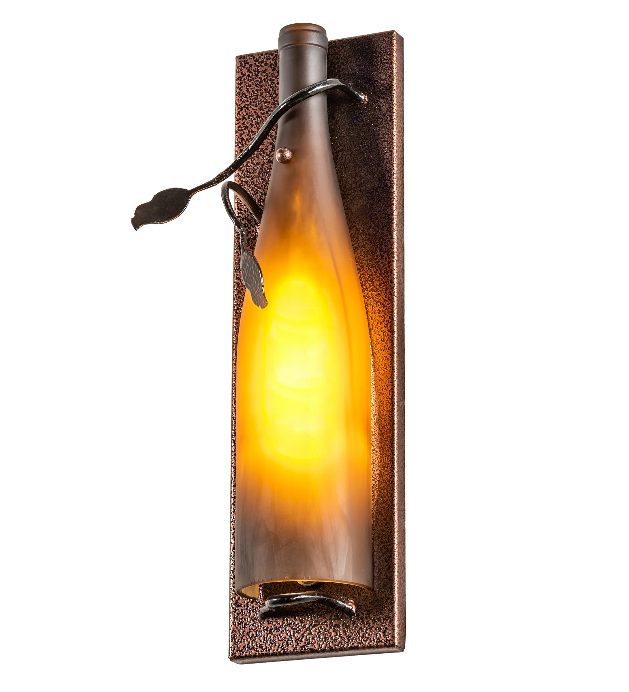 Tuscan Vineyard One Light Wall Sconce in Copper Metallic / Black Cherry