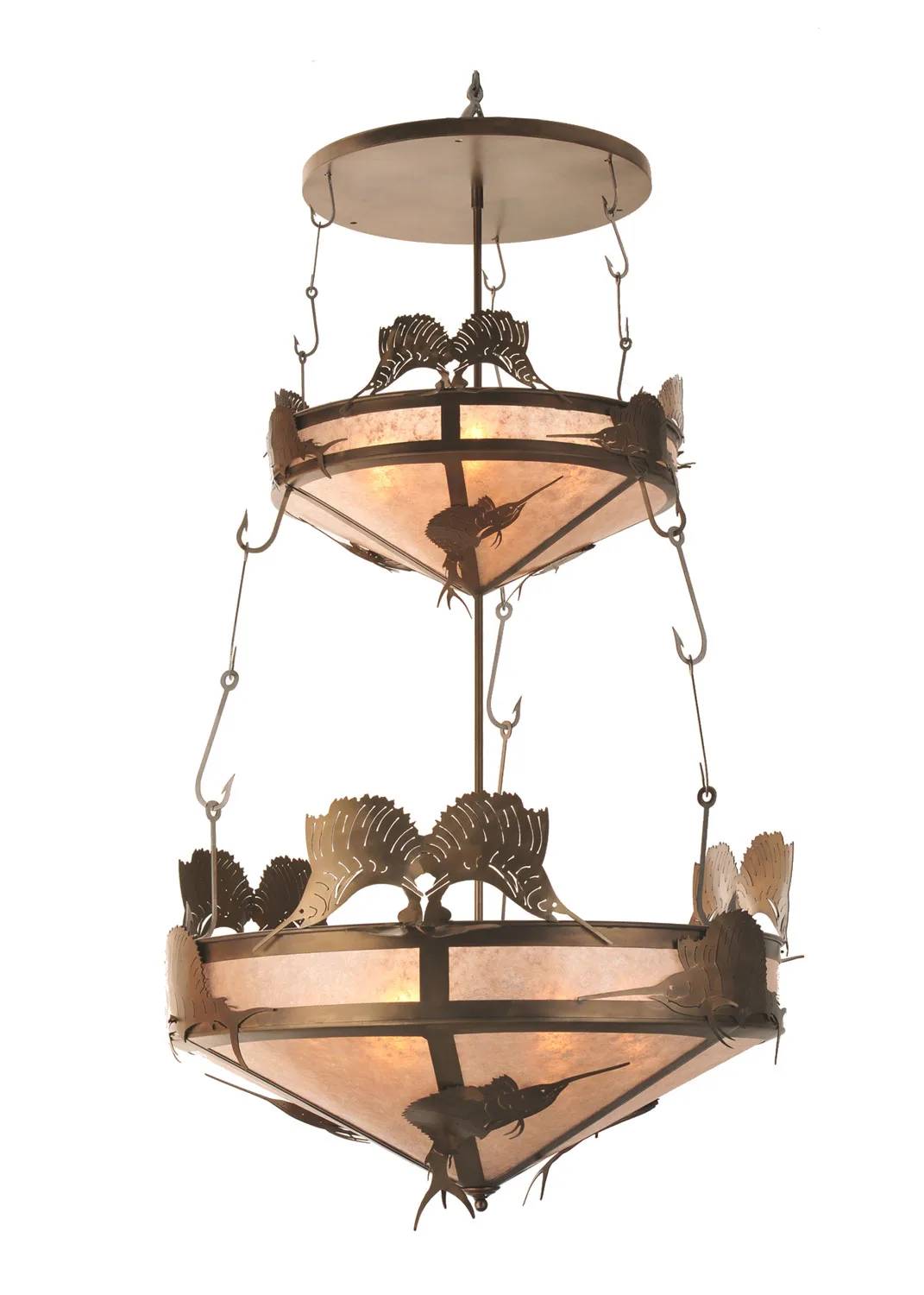 Catch Of The Day Ten Light Inverted Pendant in Antique Copper