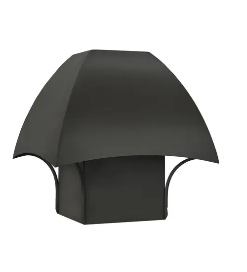 Dark sky compliant Post Mount shade in Arts & Crafts style finished in Timeless Bronze. 8 square fitter for customer provided post and illumination. No sockets or electrical is included as shown. Customizable in any size; finish; shape or electrical configurations inc- luding low voltage; line voltage; incandescent; LED or florescent. Please call for details. " - alternate view