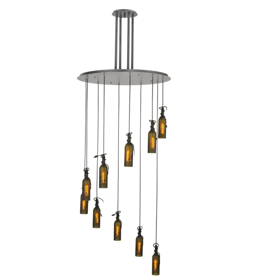 Tuscan Vineyard Ten Light Pendant in Pewter