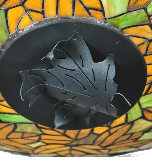 30"W Tiffany Autumn Leaf Inverted Pendant - Image 7