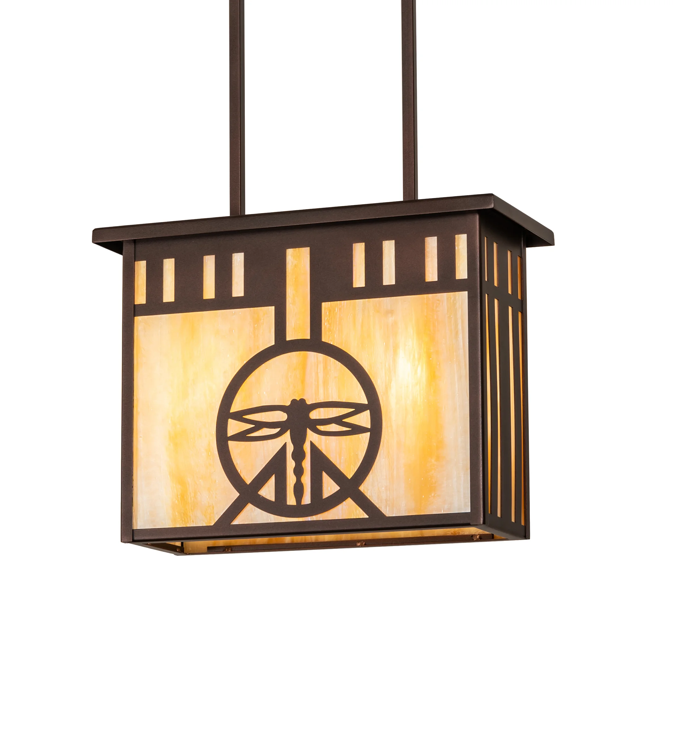 Damselfly Two Light Pendant in Mahogany Bronze