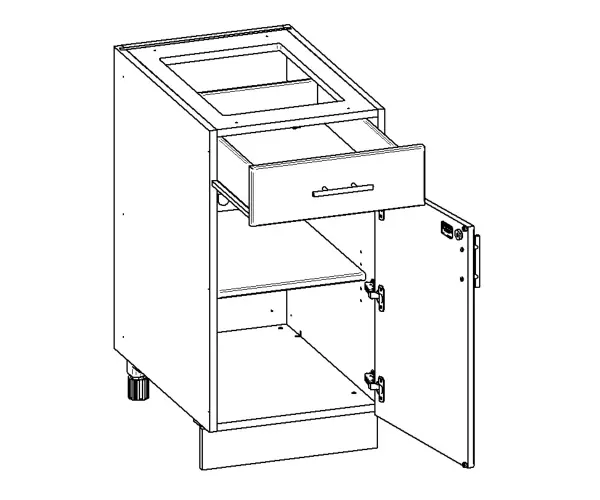 Notes: • 12"-21" Wide available in 3" Increments • 24" & 27" Deep • Hinged L or R • Adjustable shelf settings Item Code: BCAC
