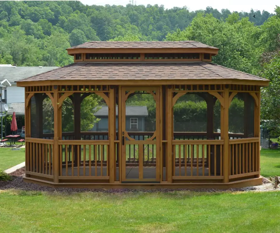 Wood Oblong Gazebo - Image 1