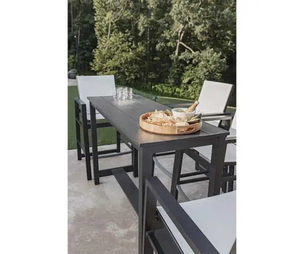 Dimensions: 22"W x 60"L x 38⅞"H Features: • Made with rust-resistant aluminum with a powder-coated finish Item Codes: BTABB - alternate view
