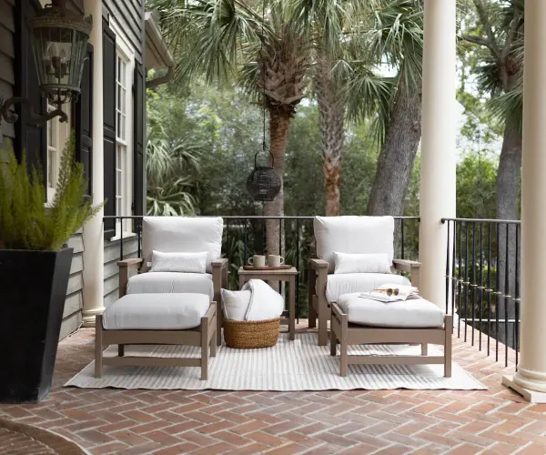 Dimensions: 25½"W x 24½"D x 13½"H Features: • Poly furniture is made of high-density polyethylene (HDPE) that will never need to be painted or stained • It will not rot or splinter • Poly furniture also contains added UV protection to resist fading • Fade resistant colors on the cushion Item Code: CO2513 - alternate view