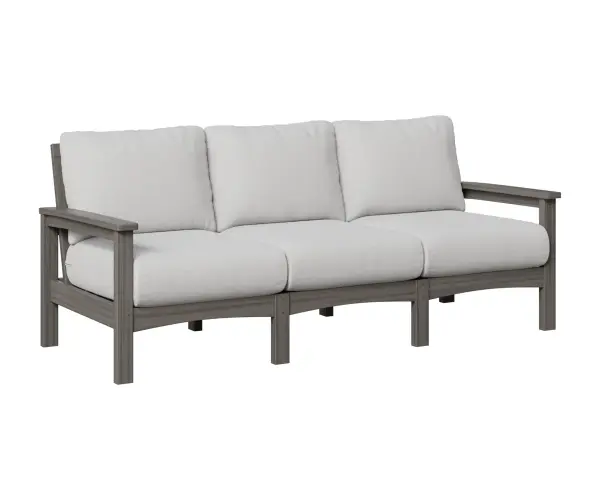 Dimensions: 80¾"W x 33"D x 32½"H Arm Height: 23⅜"H Features: • Poly furniture is made of high-density polyethylene (HDPE) that will never need to be painted or stained • It will not rot or splinter • Poly furniture also contains added UV protection to resist fading • Fade resistant colors on the cushions Item Code: CS7832