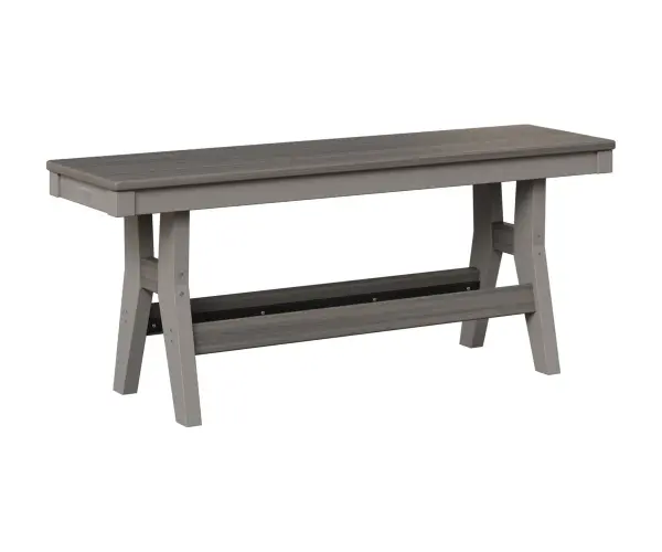 Gather around a Harbor table and experience outdoor dining at its finest. Dimensions: 44"W x 12½"D x 18"H Available in dining and counter height (shown in dining height) Counter Height: 44"W x 14¾"D x 22½"H