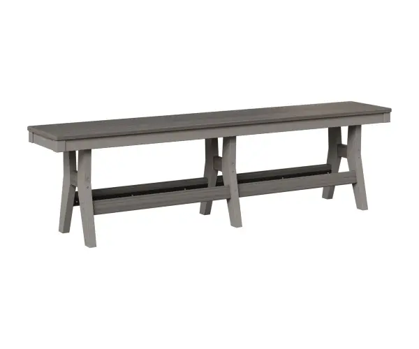 Gather around a Harbor table and experience outdoor dining at its finest. Dimensions: 66"W x 12½"D x 18"H Available in dining and counter height (shown in dining height) Counter Height: 66"W x 14¾"D x 22½"H