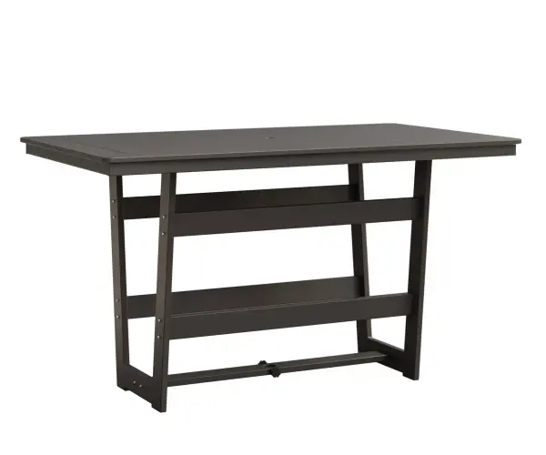 Dimensions: 40"W x 70"L x 38⅞"H Features: • Umbrella hole in the center • Matching plug to use when you don't have an umbrella in • Marine Grade Poly (MGP) furniture is crafted from molded polyethylene, making it resistant to the elements, including UV rays, moisture, and extreme temperatures • It is designed to withstand elements such as sun, rain, and snow • It doesn’t splinter, crack, or fade over time. • MGP furniture requires minimal maintenance. It is easy to clean and doesn’t require staining, sealing, or painting • MGP’s allows for a thinner profile which allows for sleeker furniture designs Options: • Hammered finish top in place of the poly Item Code: HRMT4070B