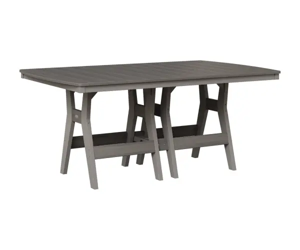 Gather around a Harbor table and experience outdoor dining at its finest. Dimensions: 44"W x 72"L x 30⅜"H Available in dining, counter, and bar height (shown in dining height) Counter: 44"W x 72"L x 35⅝"H Bar: 44"W x 72"L x 38⅞"H