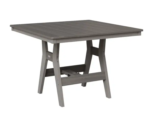 Gather around a Harbor table and experience outdoor dining at its finest. Dimensions: 44"Square x 30⅜"H Available in dining, counter, and bar height (shown in dining height) Counter: 44"Square x 35⅝"H Bar: 44"Square x 38⅞"H