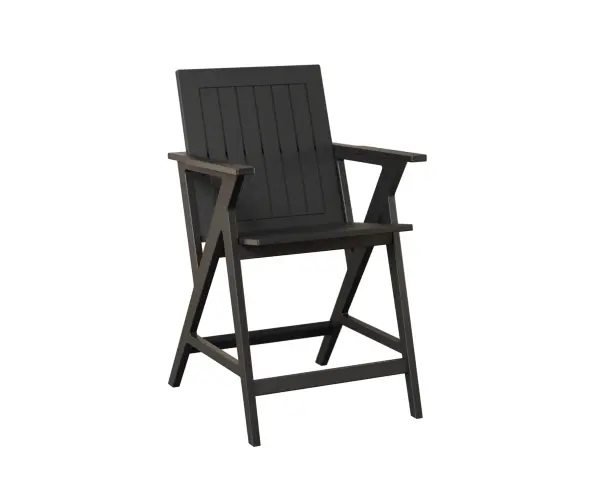 Dimensions: 24¾"W x 26⅛"D x 40½"H Arm Height: 31¼"H Features: • Marine Grade Poly (MGP) furniture is crafted from molded polyethylene, making it resistant to the elements, including UV rays, moisture, and extreme temperatures • It is designed to withstand elements such as sun, rain, and snow • It doesn’t splinter, crack, or fade over time. • MGP furniture requires minimal maintenance. It is easy to clean and doesn’t require staining, sealing, or painting • MGP’s allows for a thinner profile which allows for sleeker furniture designs • Designed for a standard counter height Options: • Also available in dining and bar height • Cushions with fade resistant colors are available Item Code: KCAC2541