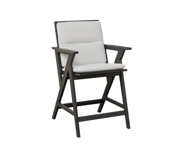 Dimensions: 24¾"W x 26⅛"D x 40½"H Arm Height: 31¼"H Features: • Marine Grade Poly (MGP) furniture is crafted from molded polyethylene, making it resistant to the elements, including UV rays, moisture, and extreme temperatures • It is designed to withstand elements such as sun, rain, and snow • It doesn’t splinter, crack, or fade over time. • MGP furniture requires minimal maintenance. It is easy to clean and doesn’t require staining, sealing, or painting • MGP’s allows for a thinner profile which allows for sleeker furniture designs • Designed for a standard counter height Options: • Also available in dining and bar height • Cushions with fade resistant colors are available Item Code: KCAC2541 - alternate view