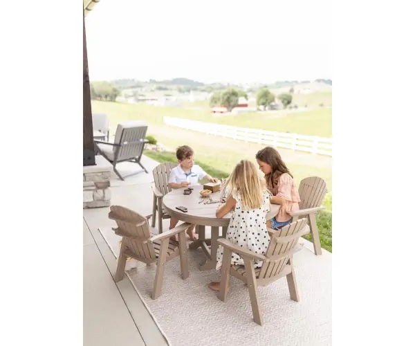 Dimensions: 17½"W x 18¾"D x 25½"H Features: • Poly furniture is made of high-density polyethylene (HDPE) that will never need to be painted or stained • It will not rot or splinter • Poly furniture also contains added UV protection to resist fading Item Code: KCDC1525 - alternate view