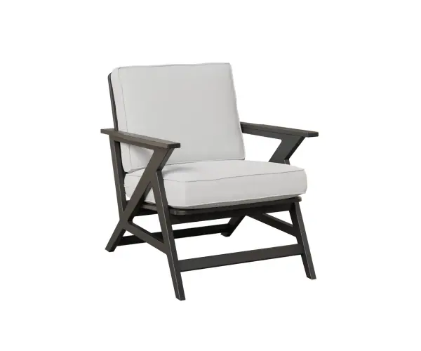 Dimensions: 27½"W x 33"D x 32¾"H Arm Height: 24¼"H Features: • Marine Grade Poly (MGP) furniture is crafted from molded polyethylene, making it resistant to the elements, including UV rays, moisture, and extreme temperatures • It is designed to withstand elements such as sun, rain, and snow • It doesn’t splinter, crack, or fade over time. • MGP furniture requires minimal maintenance. It is easy to clean and doesn’t require staining, sealing, or painting • MGP’s allows for a thinner profile which allows for sleeker furniture designs • Fade resistant colors on the cushions Item Code: KLAC2833