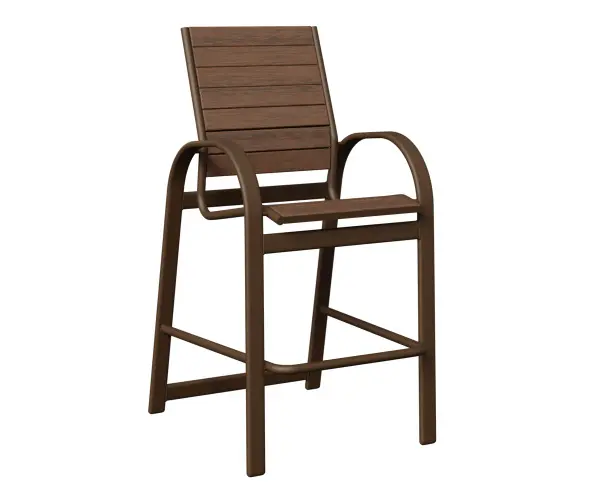 Dimensions: 24¼"W x 27⅓"D x 46½"H Arm Height: 35"H Features: • Aluminum base for lightweight, easy to move furniture • Aluminum is low maintenance and can easily be cleaned with soapy water Item Code: MBP