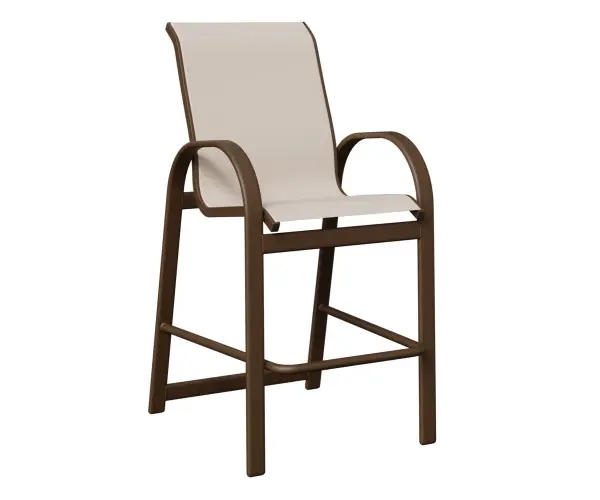 Dimensions: 24¼"W x 27⅓"D x 47"H Arm Height: 35"H Features: • Aluminum base for lightweight, easy to move furniture • Aluminum is low maintenance and can easily be cleaned with soapy water Options: • Padded Sling Item Code: MBS