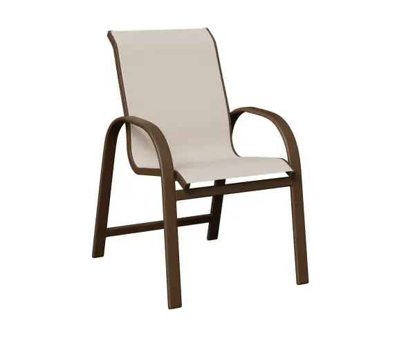 Dimensions: 24¾"W x 29⅜"D x 38"H Arm Height: 26"H Features: • Aluminum base for lightweight, easy to move furniture • Aluminum is low maintenance and can easily be cleaned with soapy water Options: • Padded Sling Item Code: MDS