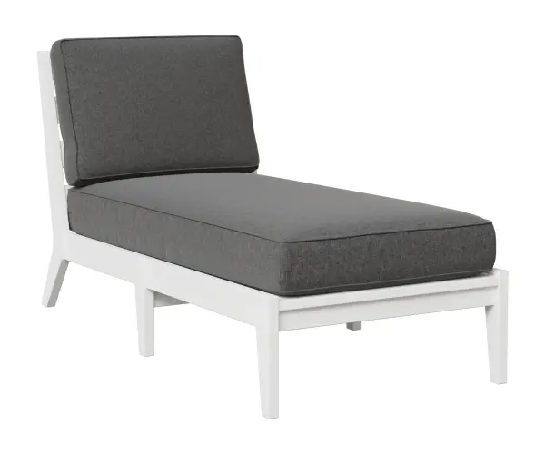 Dimensions: 29½"W x 63¼"D x 34¼"H Features: • Can be combined with other pieces as part of a sectional • Poly furniture is made of high-density polyethylene (HDPE) that will never need to be painted or stained • It will not rot or splinter • Poly furniture also contains added UV protection to resist fading • Fade resistant colors on the cushions Item Code: MHACL3063