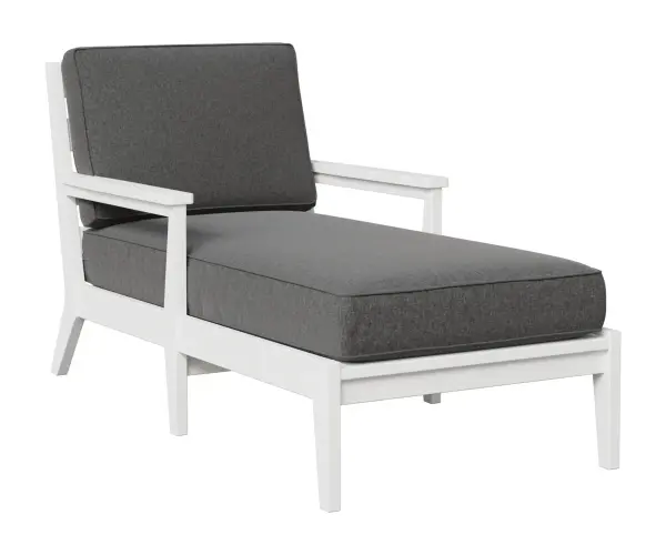 Dimensions: 31"W x 63¼"D x 34¼"H Arm Height: 23½"H Features: • Poly furniture is made of high-density polyethylene (HDPE) that will never need to be painted or stained • It will not rot or splinter • Poly furniture also contains added UV protection to resist fading • Fade resistant colors on the cushions Item Code: MHCL3163