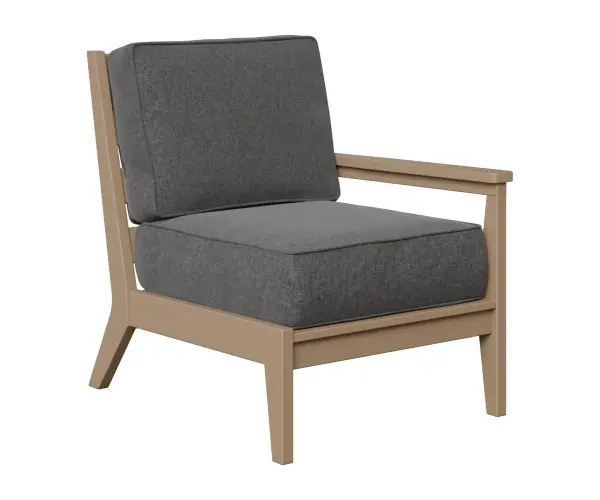 Clean Design. Timeless appeal. Mayhew Collection, a stylish blend of east coast charm and modern-day durability Cushion Color: Cast Slate Dimensions: 27" W x 34" D x 34.5" H