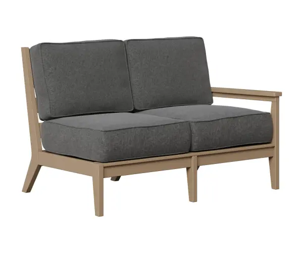 Clean Design. Timeless appeal. Mayhew Collection, a stylish blend of east coast charm and modern-day durability Cushion Color: Cast Slate Dimensions: 52" W x 34" D x 34.5" H