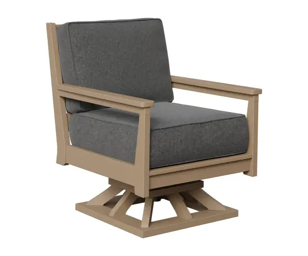 Clean Design. Timeless appeal. Mayhew Collection, a stylish blend of east coast charm and modern-day durability Cushion Color: Cast Slate Dimensions: 27" W x 32" D x 35" H