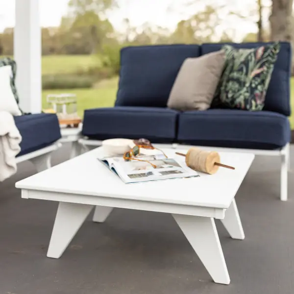 Dimensions: 30" Square x 13"H Features: • Marine Grade Poly (MGP) furniture is crafted from molded polyethylene, making it resistant to the elements, including UV rays, moisture, and extreme temperatures • It is designed to withstand elements such as sun, rain, and snow • It doesn’t splinter, crack, or fade over time. • MGP furniture requires minimal maintenance. It is easy to clean and doesn’t require staining, sealing, or painting • MGP’s allows for a thinner profile which allows for sleeker furniture designs Item Code: MSAT3030 - alternate view
