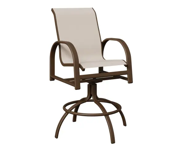 Dimensions: 24¼"W x 22⅜"D x 47"H Arm Height: 35"H Features: • Aluminum base for lightweight, easy to move furniture • Aluminum is low maintenance and can easily be cleaned with soapy water Options: • Padded Sling Item Code: MSBS