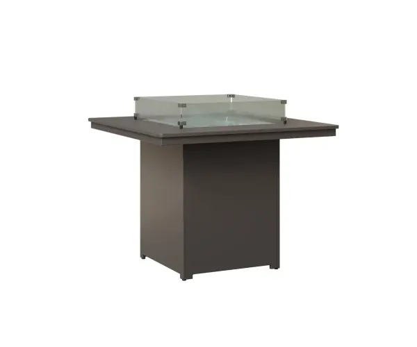 Dimensions: 47"Square x 35¾"H Features: • Marine Grade Poly (MGP) furniture is crafted from molded polyethylene, making it resistant to the elements, including UV rays, moisture, and extreme temperatures • It is designed to withstand elements such as sun, rain, and snow • It doesn’t splinter, crack, or fade over time. • MGP furniture requires minimal maintenance. It is easy to clean and doesn’t require staining, sealing, or painting • MGP’s allows for a thinner profile which allows for sleeker furniture designs Options: • Hammered finish top in place of the poly • Also available in 24¾"H, dining, and bar height Item Code: NSFT3647C