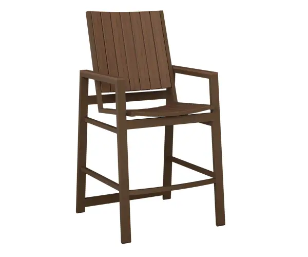 Dimensions: 26¾"W x 26⅜"D x 49¼"H Arm Height: 35½"H Features: • Aluminum base for lightweight, easy to move furniture • Aluminum is low maintenance and can easily be cleaned with soapy water Item Code: VBP