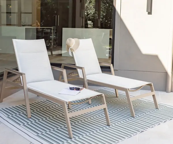 Dimensions: 28"W x 76¾"D x 25"H Features: • Aluminum base for lightweight, easy to move furniture • Aluminum is low maintenance and can easily be cleaned with soapy water Options: • Poly arms are available in all HDPE colors (Regular, Tropical, and Natural Finish) Item Code: VCAPS - alternate view