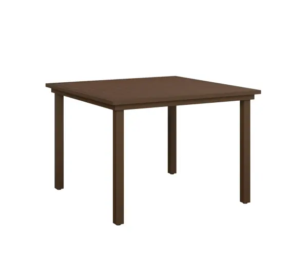 Dimensions: 44"W x 44"L x 30⅜"H Features: • Aluminum base for lightweight, easy to move furniture • Aluminum is low maintenance and can easily be cleaned with soapy water Item Code: VPST0044D