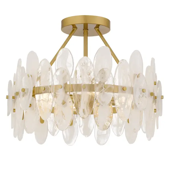 Like sunlight dancing on rippling water, Abigail brings a delicate shimmer to any space. Layered with glass discs that catch and reflect the light, this fixture evokes a sense of quiet romance and timeless elegance. Thoughtfully designed for versatility, the front glass pieces can be styled vertically or horizontally to suit your personal aesthetic—offering a touch of customization to your lighting design. Whether finished in warm brushed gold for a soft, golden glow or in matte black for a striking modern contrast, Abigail is made to enchant. Ideal for bedrooms, entryways, or intimate dining