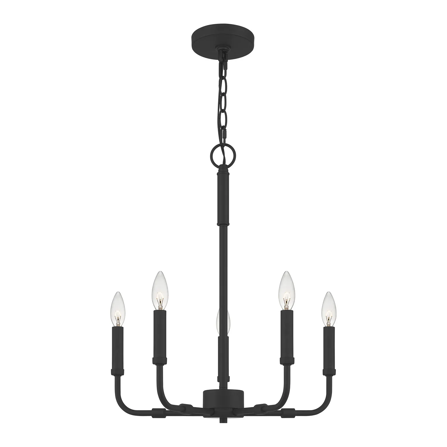 Abner Five Light Chandelier in Matte Black