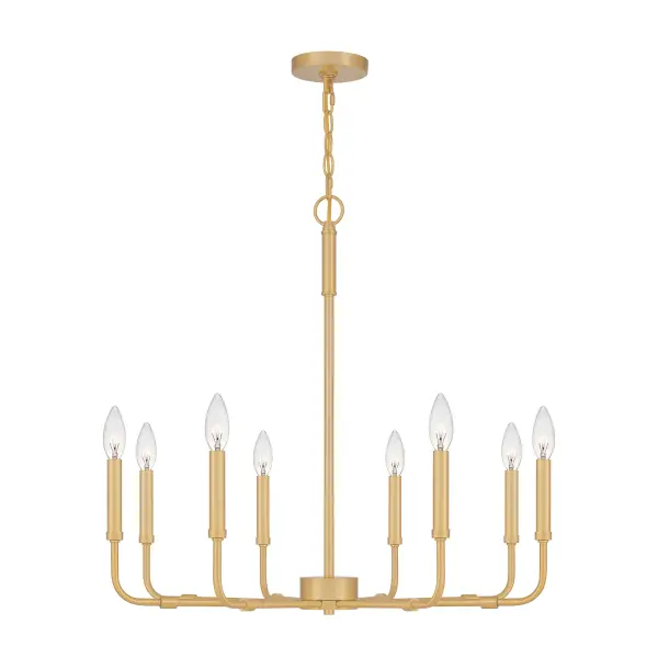 The Abner chandelier reflects a contemporary twist. With all the hallmarks of a classic chandelier, its pared-back lines and industrial-inspired materials (available in polished chrome, aged brass, or matte black), speak to a modern design aesthetic brimming with character.