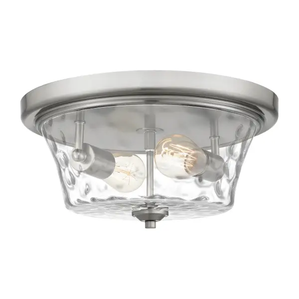 Dappled clear water glass creates a serene sense of movement in the Acacia series. Available in brushed nickel or matte black, Acacia adds subtle sculptural appeal to any room in the house. Choose from a mini pendant, chandelier, island light, semi-flush mount, flush mount, bath light, or wall sconce.
