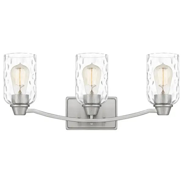 Dappled clear water glass creates a serene sense of movement in the Acacia series. Available in brushed nickel or matte black, Acacia adds subtle sculptural appeal to any room in the house. Choose from a mini pendant, chandelier, island light, semi-flush mount, flush mount, bath light, or wall sconce.
