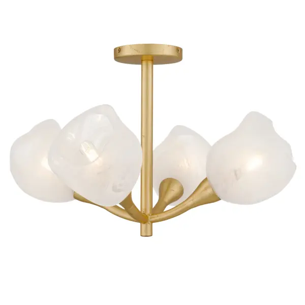 Adelyn 4-Light Gold Leaf Semi-Flush Mount
