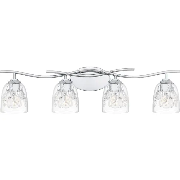 Add glamour and luxury to any bathroom with the Ansley vanity light collection. With a polished chrome finish and sparkling clear glass shades, this bath light collection is truly dressed to impress. Ansley is available as a two, three, or four light, allowing you to easily customize to your desired setting.